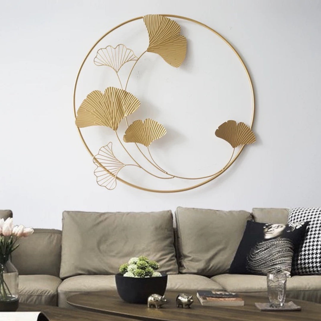 Elegant Ginkgo Leaf Decorative Wall Art Sculpture Bowlift