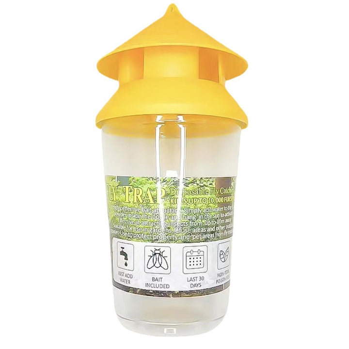 Reusable outdoor insect fly trap with non-toxic bait reservoir and Hanging canopy Bowlift