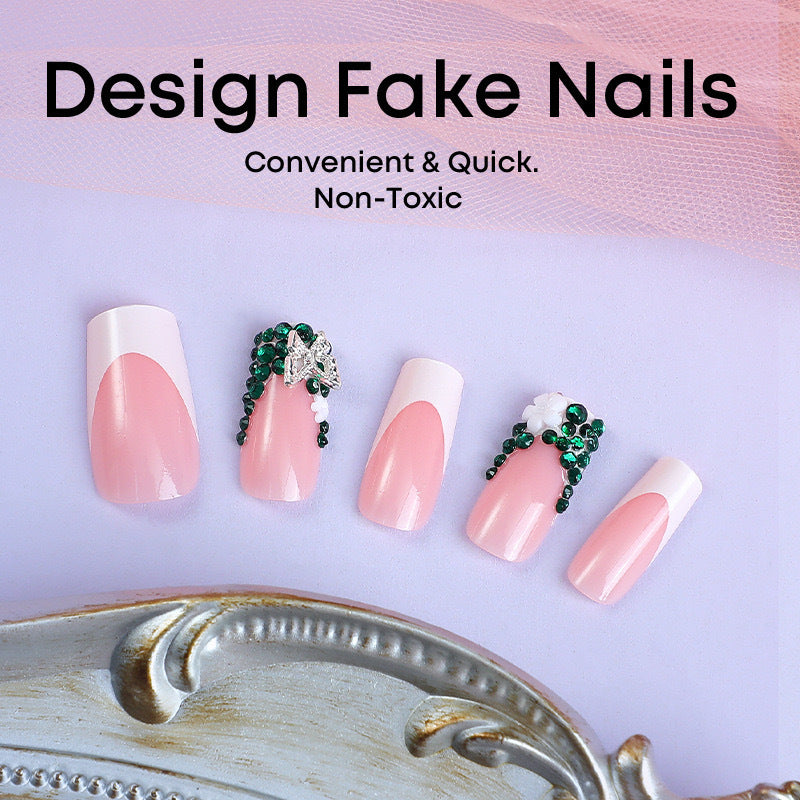 Acrylic nail set with appealing 3D decorations Bowlift