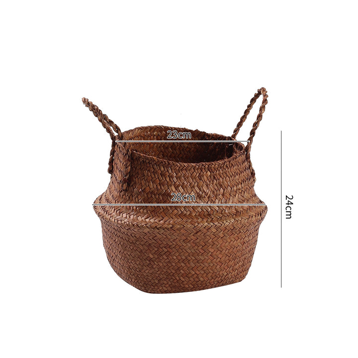 Handwoven Natural Fiber Storage Basket Bowlift