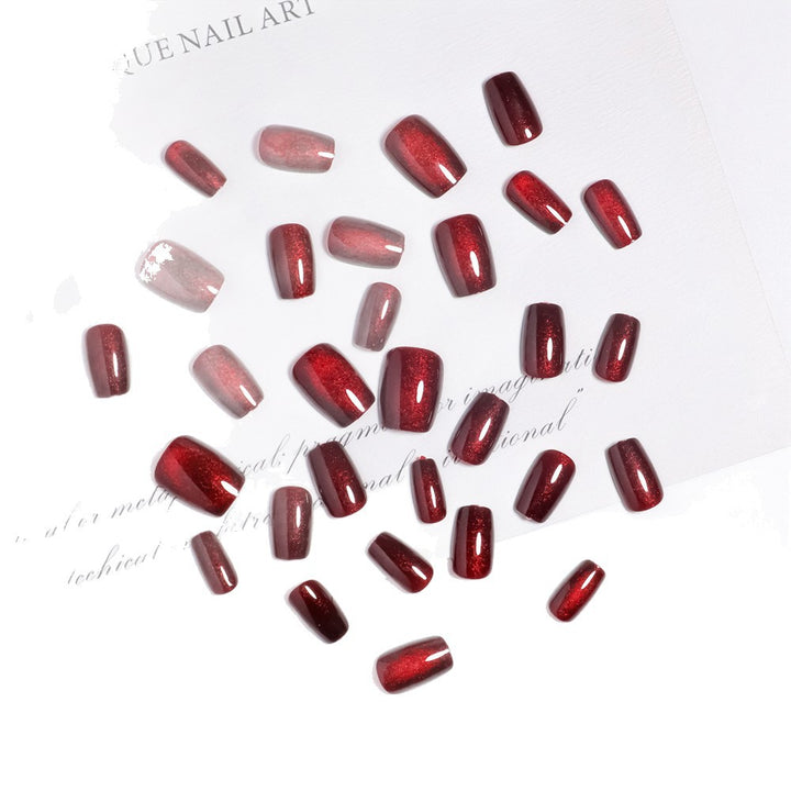Glittery Short Square Press-On Nail Set Bowlift