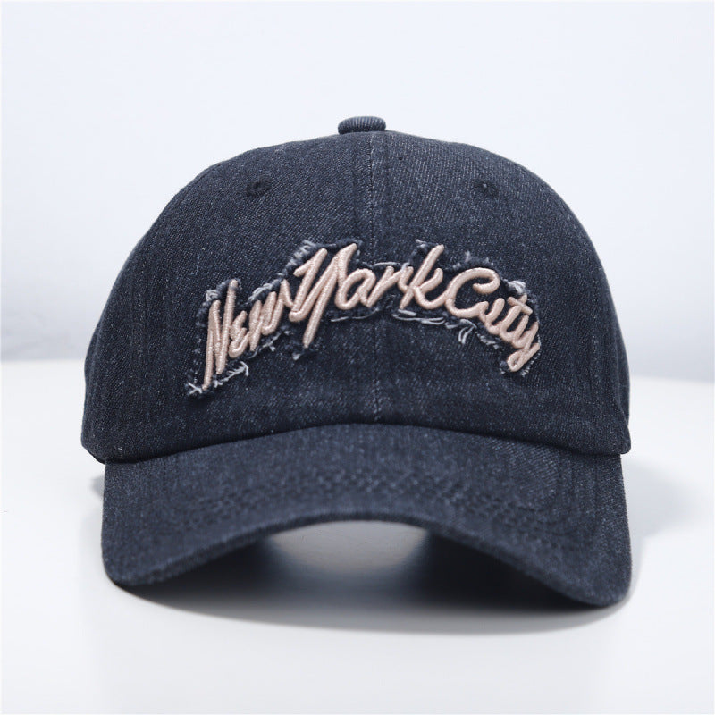 Women's Distressed Denim Baseball Cap Bowlift 1784083711