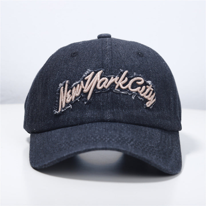 Women's Distressed Denim Baseball Cap Bowlift 1784083711