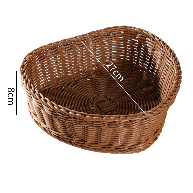 Heart-Shaped Woven Storage Basket Bowlift