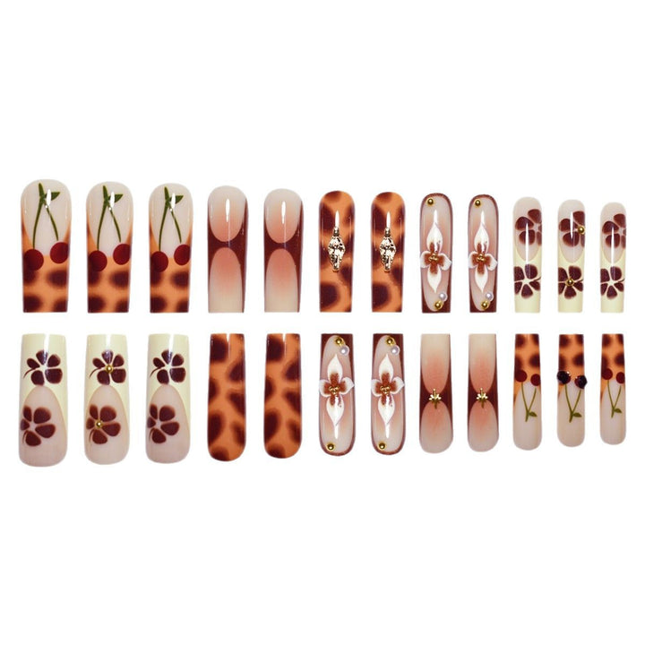 Artistic Floral Long-Lasting Press-On Nail Extensions Bowlift