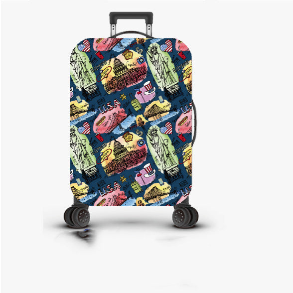 Unisex nan robust Hartschalen Trolley with nostalgic railway collage print, fully rotating smooth-running wheels and retractable telescopic handle Bowlift