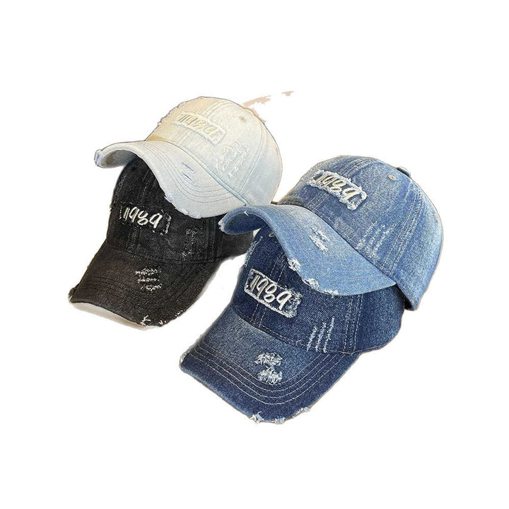 Women's Distressed Denim Cap Bowlift