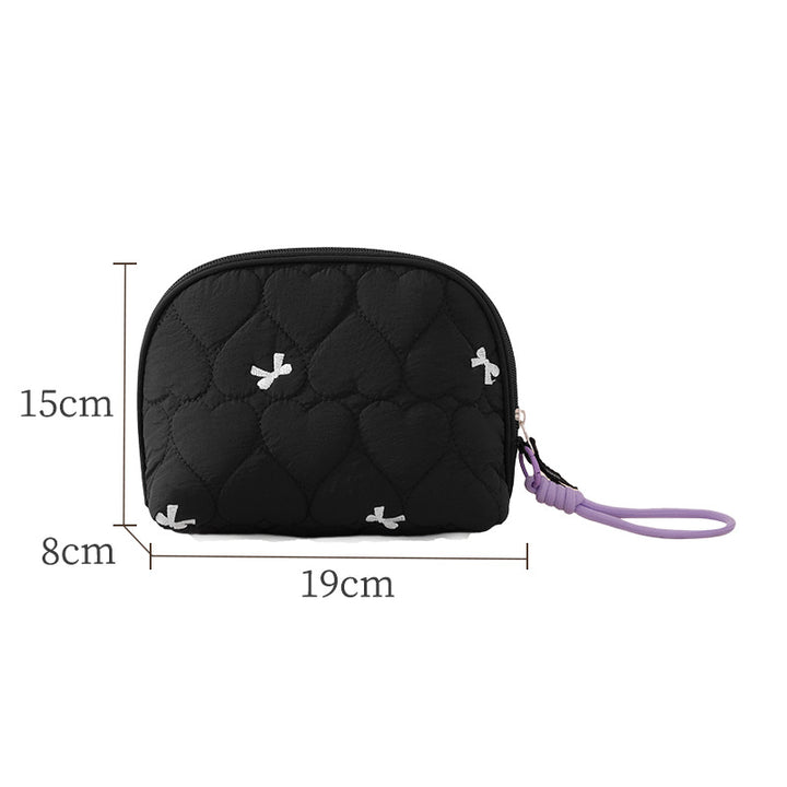 Heart-Quilted Makeup Bag Bowlift