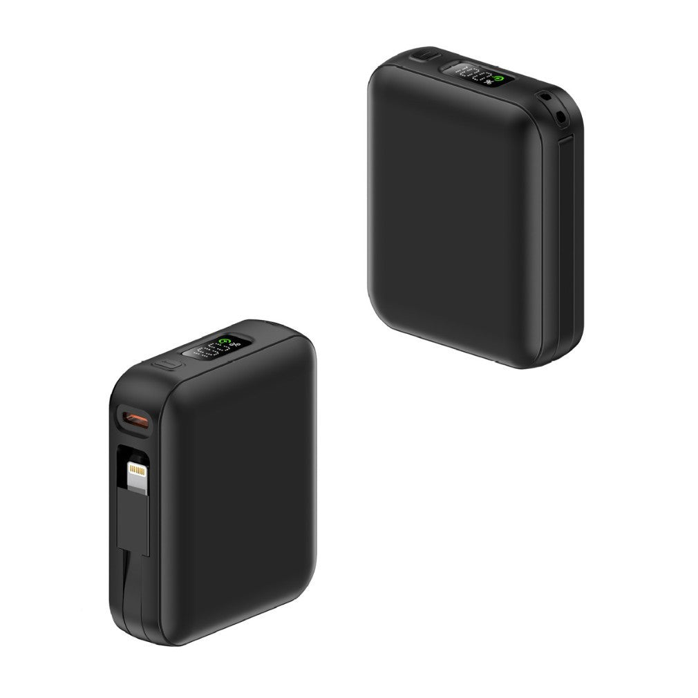 Portable power bank with integrated charging cable and digital display Bowlift