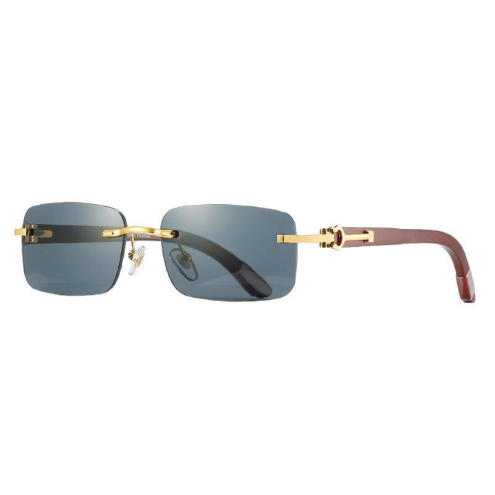 Women's fashionable semi-rimless sunglasses with luxurious metal and plastic frame Bowlift