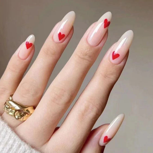 Heart-Detail Press-On Nails Bowlift