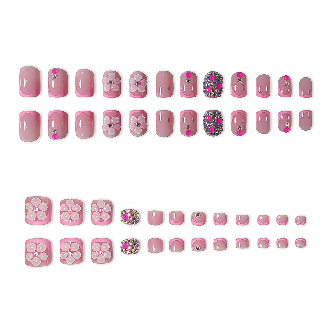Artistic Floral Press-On Nail Set Bowlift 1787913642