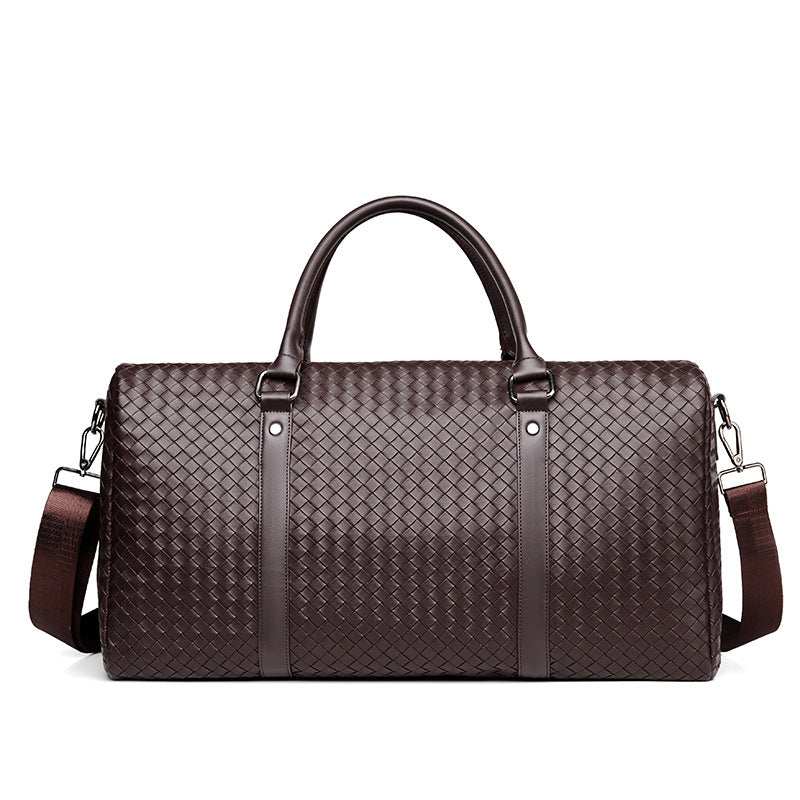 Premium Woven Leather Duffel Bag Bowlift