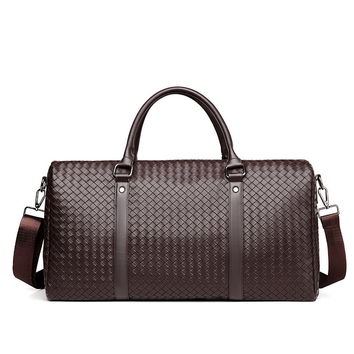 Premium Woven Leather Duffel Bag Bowlift