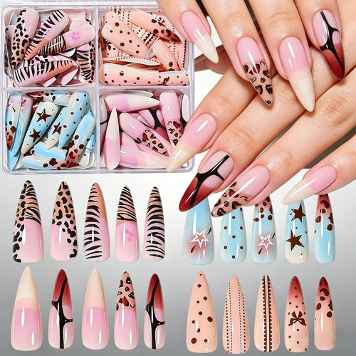 Artistic Long Stiletto Press-On Nail Set Bowlift