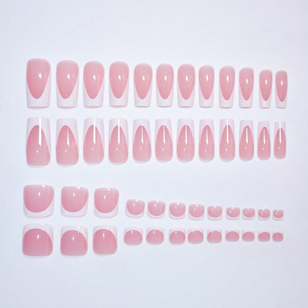 Premium French Tip Press-On Nail Set Bowlift