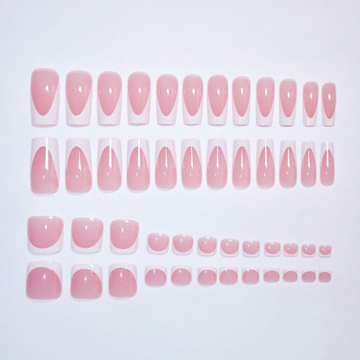Premium French Tip Press-On Nail Set Bowlift