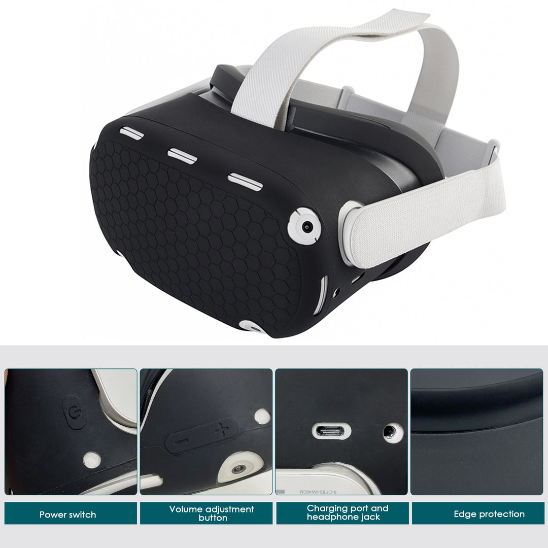 VR headset with ergonomic holding bracket and protective cover Bowlift