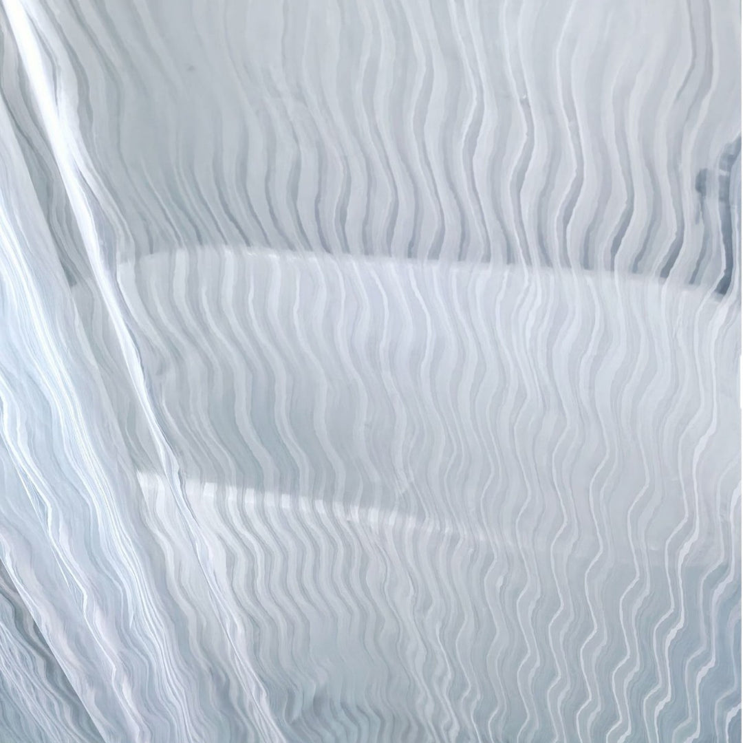 Textured Wave Pattern Shower Curtain Bowlift