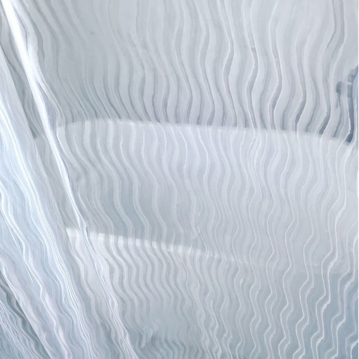 Textured Wave Pattern Shower Curtain Bowlift
