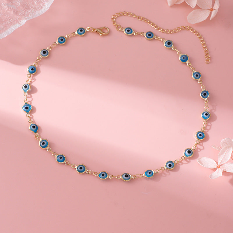 Decorative Evil Eye Charm Necklace Bowlift
