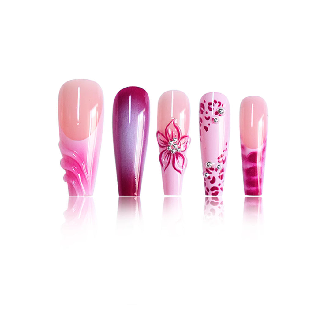 Floral Decorative Press-On Nail Art Bowlift