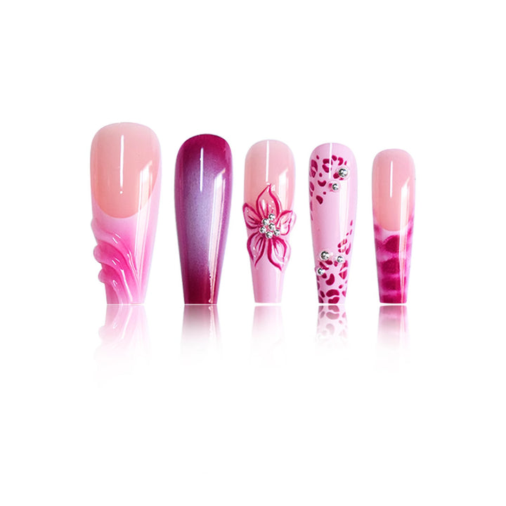 Floral Decorative Press-On Nail Art Bowlift