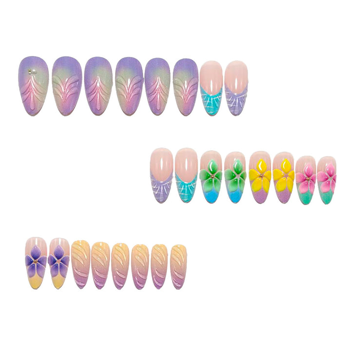 Artificial nails with striking 3D flower design Bowlift