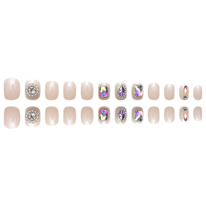 Elegant Decorative Gem-Embellished Press-On Nails Bowlift