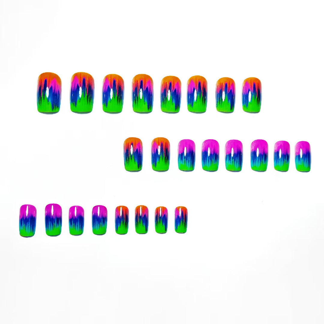 Neon Gradient Nail Art Design Bowlift