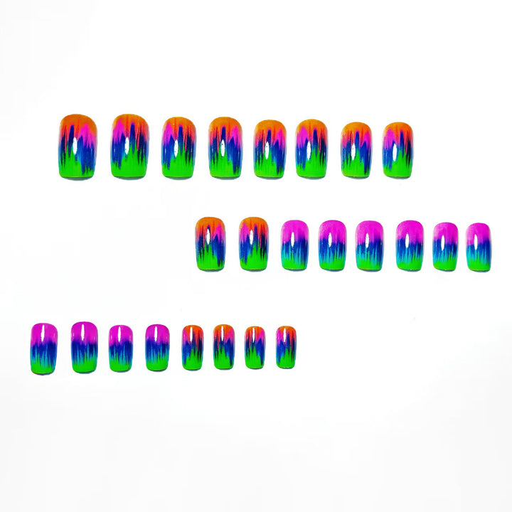 Neon Gradient Nail Art Design Bowlift