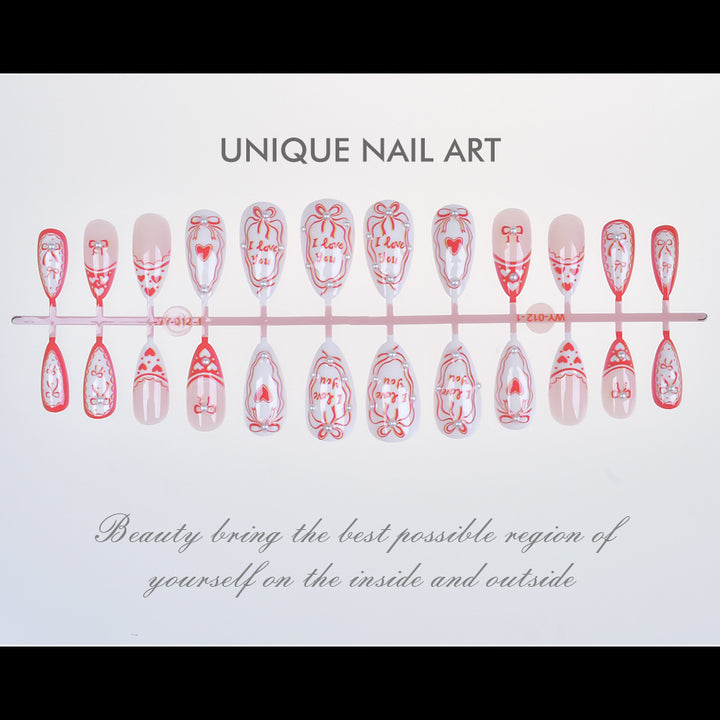 Romantic Message Press-On Nails Bowlift
