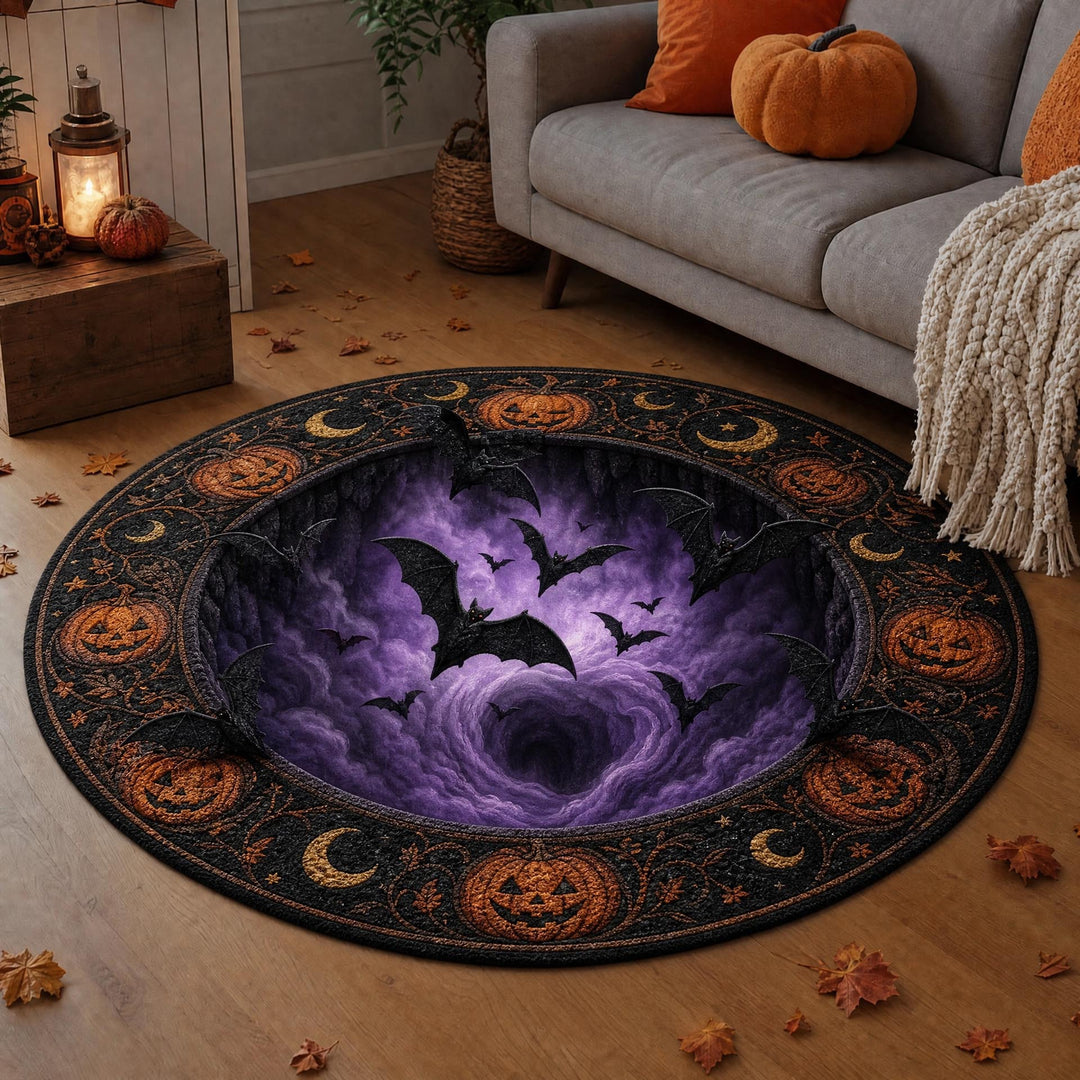 3D Cat Theme Round Rug