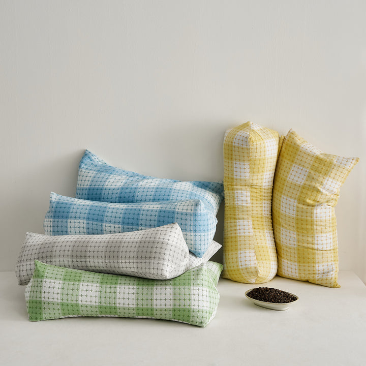 Ergonomic Pillow Set with Creative Grid Design Bowlift