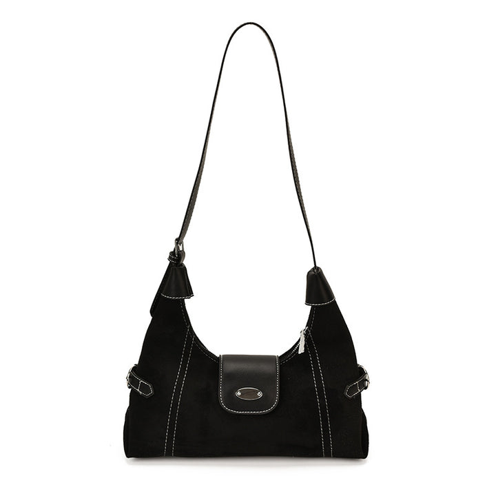 Stylish Suede Shoulder Bag Bowlift
