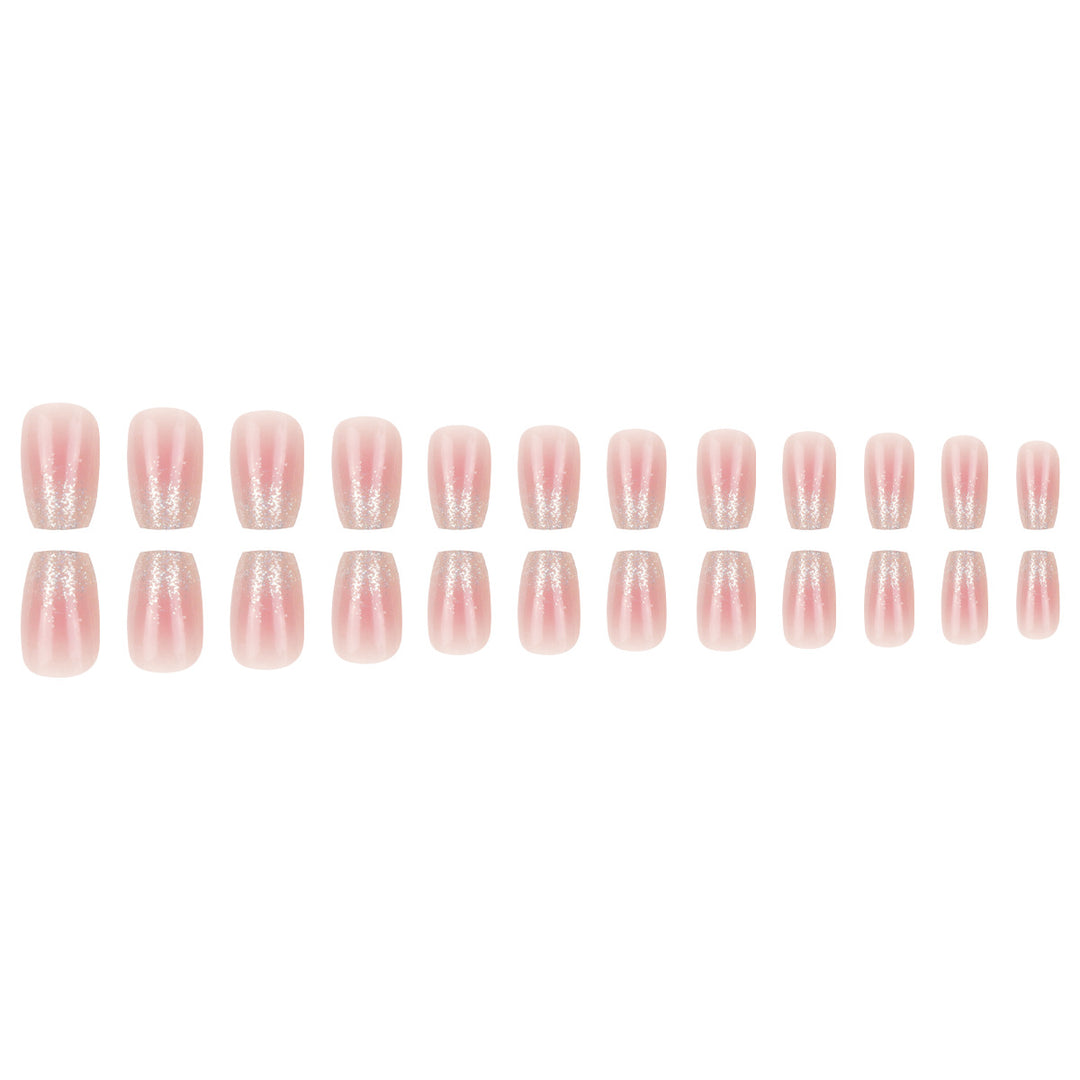 Long Glittered Ombre Press-On Nails Bowlift