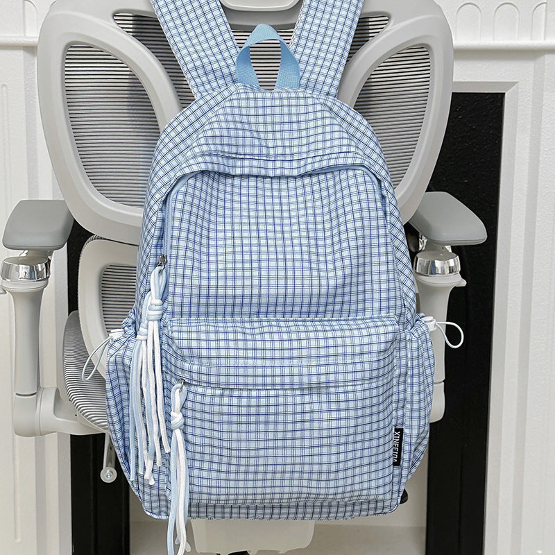 Checked Patterned Casual Backpack