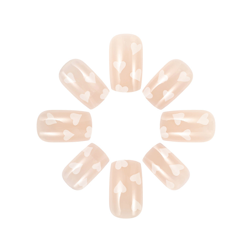 Heart-Patterned Nail Art Design Bowlift