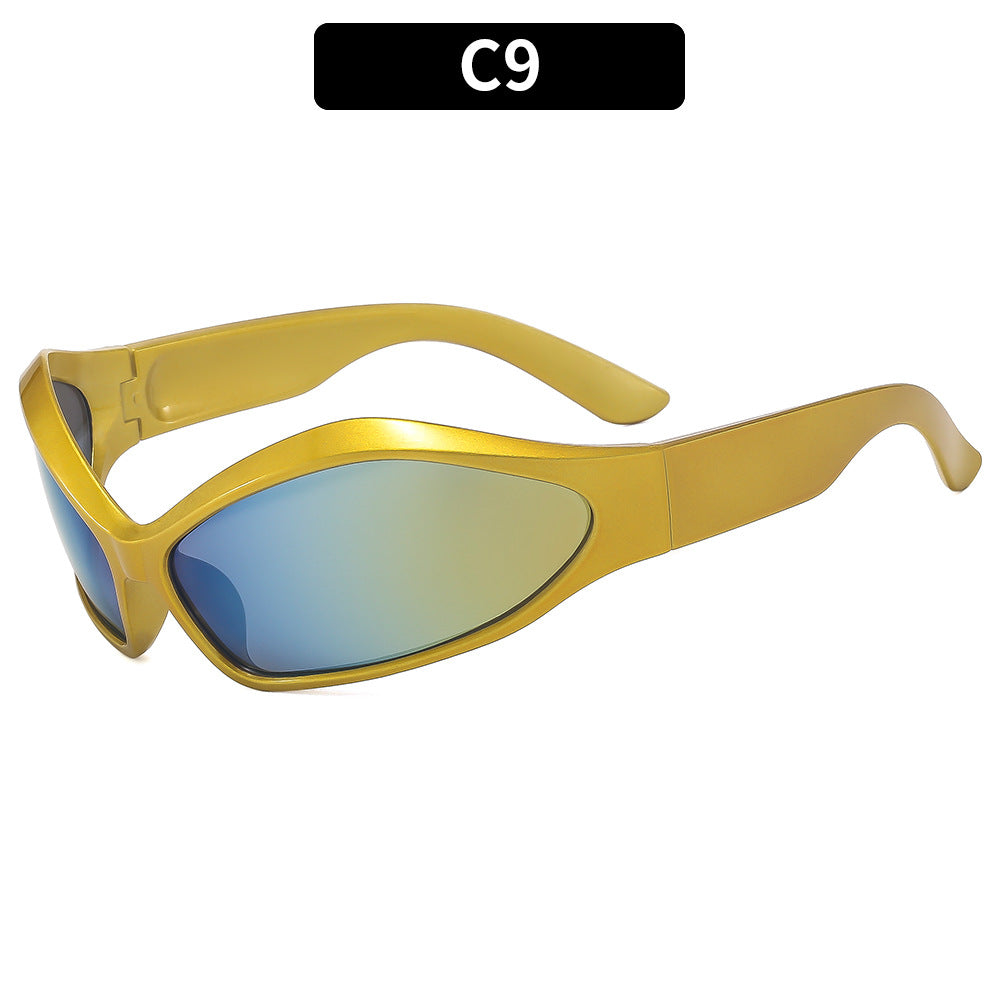 Retro-Inspired Protective Shield Sunglasses