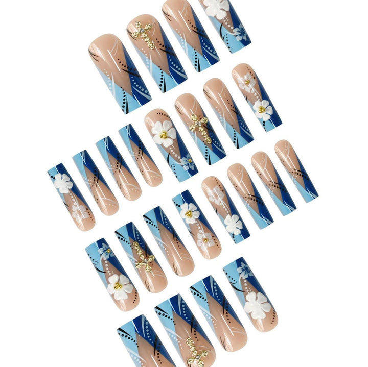 Decorative 3D Floral Nail Art Extensions Bowlift