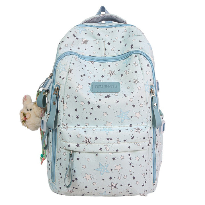 Multi-Compartt Star-Printed Backpack Bowlift