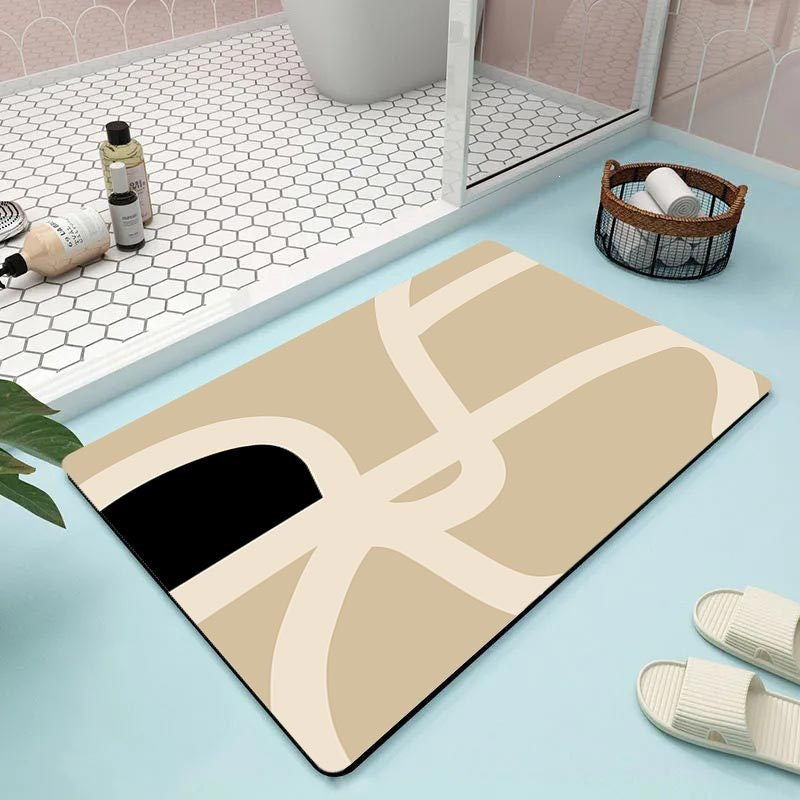 Abstract Floral Bathroom Mat