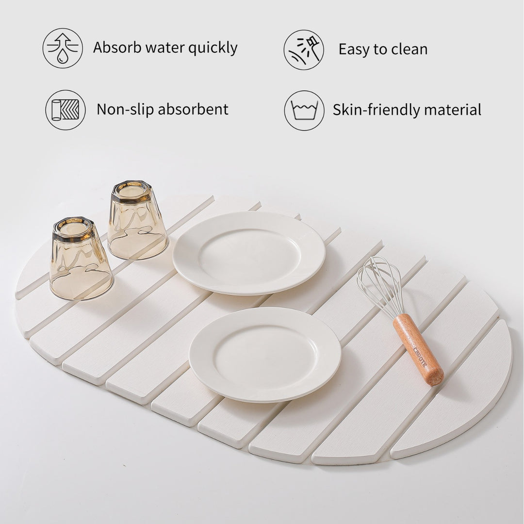 Decorative Marble Striped Kitchen Drying Mat