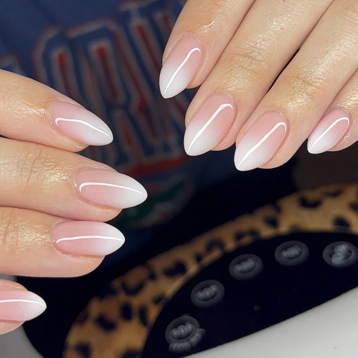 Elegant Ombre Almond Shaped Press-On Nails Bowlift
