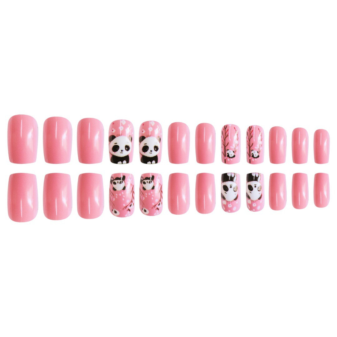Thematic Panda Art Press-On Nail Set Bowlift
