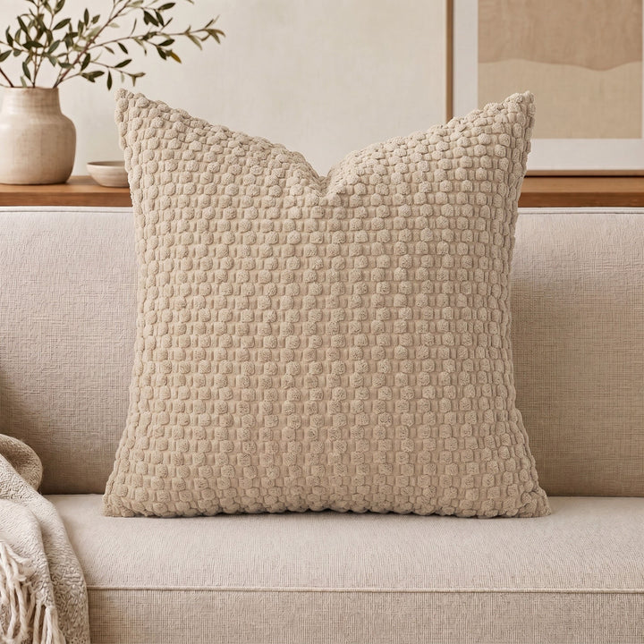 Plush Textured Throw Pillow Cover Bowlift