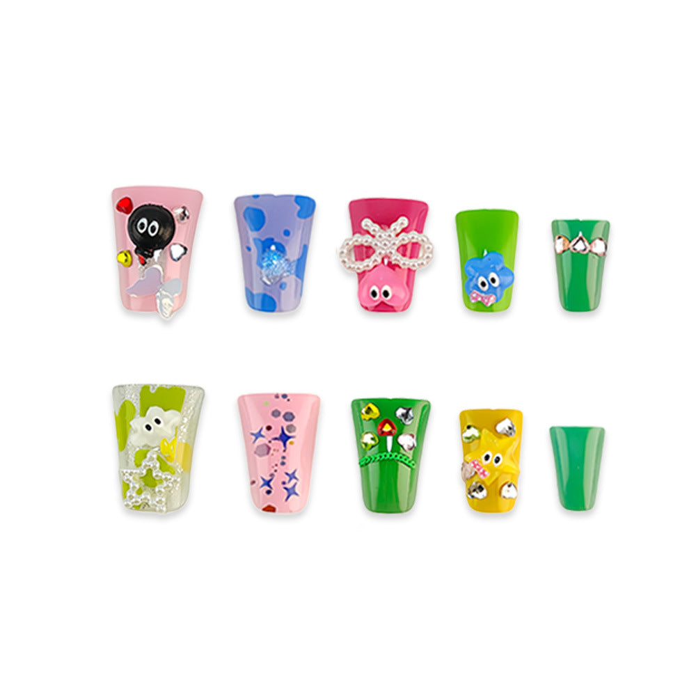 Creative press-on nails with playful 3D designs Bowlift