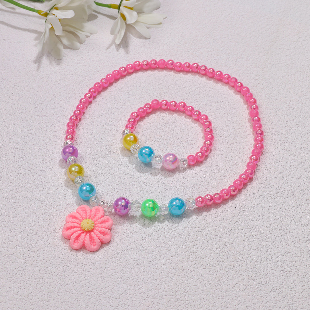 Playful jewelry set with flower pendant Bowlift