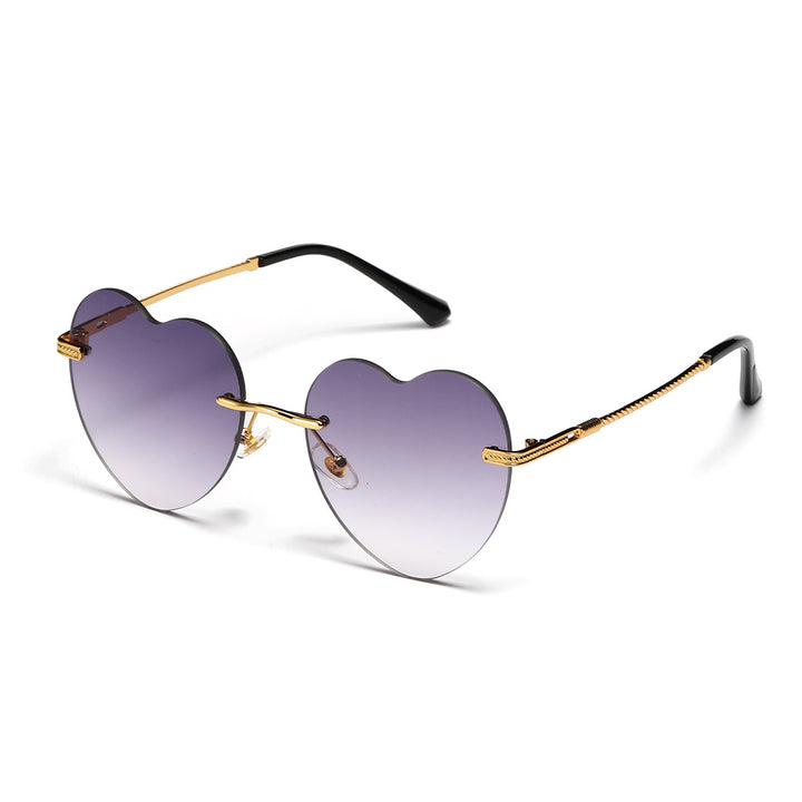 Ladies trendy heart sunglasses with mirrored lenses Bowlift