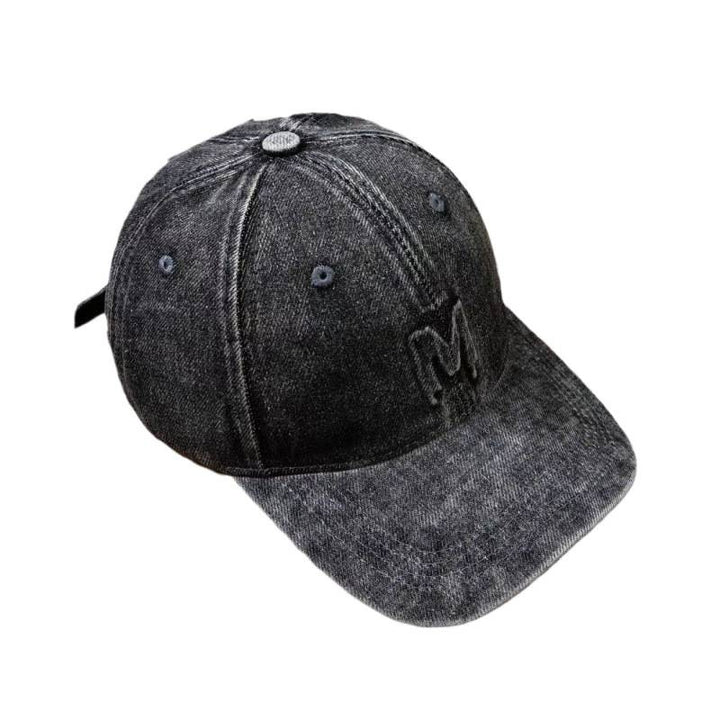 Men's Distressed Denim Baseball Cap Bowlift